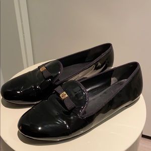 Tory Burch Black Patent Leather Loafers